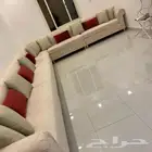 كنب متصل حرف U تفصيل حسب الطلب زوايه