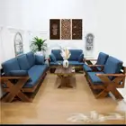 جلسات خارجيه طقم سبعه اشخاص حديد وخشب