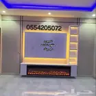 ديكور شاشه شيبورد مع دفايه كهربائية