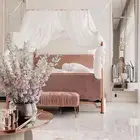 سرير جديد وردي حديد نفر ونص