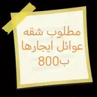 مطلوب شقه عوائل ايجارها ب800
