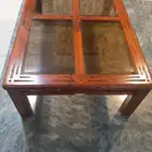 طاوله زجاجيه خشبيه