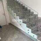 درابزين سلم هاندريل استانلس ستيل زجاج سكرت