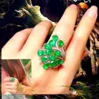 خاتم فضه نسائي زمرد كولمبي