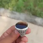 خاتم فضة عقيق جزع يماني اصلي