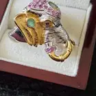 خاتم فضه بالأحجار كريمة
