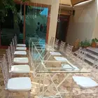 إيجار كراسي شفافة وطاولات ومكيفات صحراوية