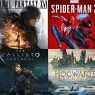 للايجار Spider man 2 و Final Fantasy 16 و Hogwarts