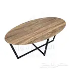 طاوله قهوه كبيره مره خشب و من تخت رخام ابيض ثقييله و جودته