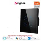 مفتاح إنارة ذكي (رباعي) أسود بنظام zigbee
