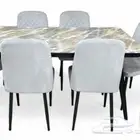 طاولات طعام رخام خشب ماليزي زجاج