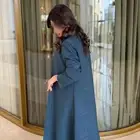 عبايه بليزر قماش كريب لمعه تركواز مقاس 54