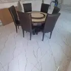طاوله طعام رخام مكونه سته كراسي