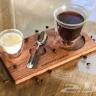 صياني تقديم خشب طبيعي واستيل للكفيهات