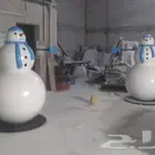 مجسم رجل الثلج فايبر غلاس