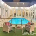 شالية جلسة ارضية مطله على مسبح . الدمام حي الفرسان