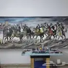 لوحه فروسيه فنيه بالألوان الزيتيه