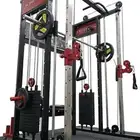 Multi gym smith machine and cross cable squat rack pull up