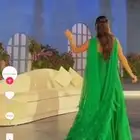 فستان اخضر علمي جمسود ابو ريش