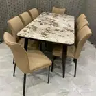 طاولات طعام رخام ارجل حديد