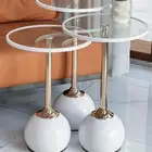 طقم طاولات خدمة زجاج استيل