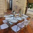 تاجير كراسي الطاولات والكراسي الملبس الابيض