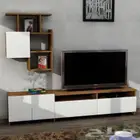 طاوله تلفاز بني مع أبيض  