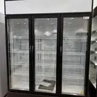 ثلاجة عرض 3 باب زجاج أسود وأبيض