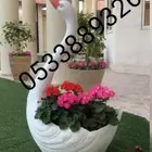 مجسمات جمالية بط وحمام للحدائق