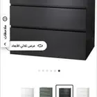 أثاث من إيكيا مستعمل عبارة عن سرير وكومودينا ادراج ومكتب