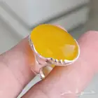 خاتم فضه بحجر عقيق اصفر هندي