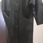 جاكيت نسائي أنيق طويل جلد غزال أصلي.