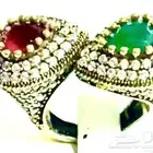 فخامة فضة جديد زخرفة رائعة خاتمين صب ثقيل فاخر اصلي جديد