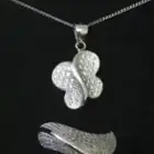 عقدمستعمل وخاتم جديد فضة اصلي فاخر الخاتم صب ثقيل فضة اصلي