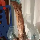 فازه زجاج مصهور مع قاعده خشب طبيعي