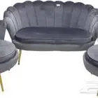 طقم كنبة مع 2 كراسي جديدة بالكرتون