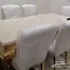 طاولات استيل رخام دهبي وفضي وطاولات طعام بديل الرخام وخشب