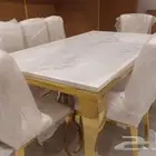 طاولات طعام 4 6 8 10 كراسي خشب ورخام