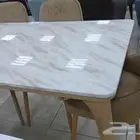 طاولات طعام رخام زجاج خشب تركي صيني ماليزي مقاسات متعددة