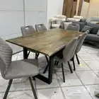 طاولة طعام ماركا فخم شبة جديد قوية وكراسيه فخم ومريحة