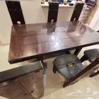 سفرة طعام طاولة طعام خشبي 6 كراسي من مفروشات ميداس