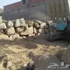 لايجار بوكلين وبناء جدارن الحجر وتفيتيت صخور