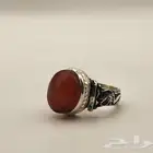 خاتم عقيق مشمشي صياغه ملكيه مقاس 16