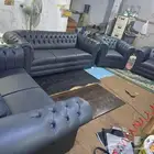 كنب جلد أسود مكتبي كل الوان متوفر