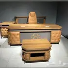جديد اثاث مكاتب طقم كامل حق مدير كبير مع كنب مكتبي جلد فحم