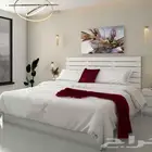 سرير نوم ابيض تصميم هاديء مقاس كنج BD02