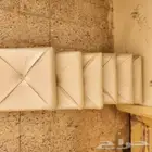 مربعات ديكور ملبسه جلد اللون بيج المقاس 35 35 cm