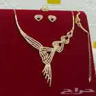 بديل الذهب مطلي أطقم زركون ملكي ونواعم مع علبه طقم 120ريال