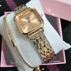 ساعه نسائية مع سوار سحب جديده
