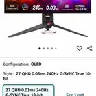 شاشة الألعاب الاحترافية ASUS ROG Swift PG27AQDM OLED